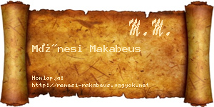 Ménesi Makabeus névjegykártya